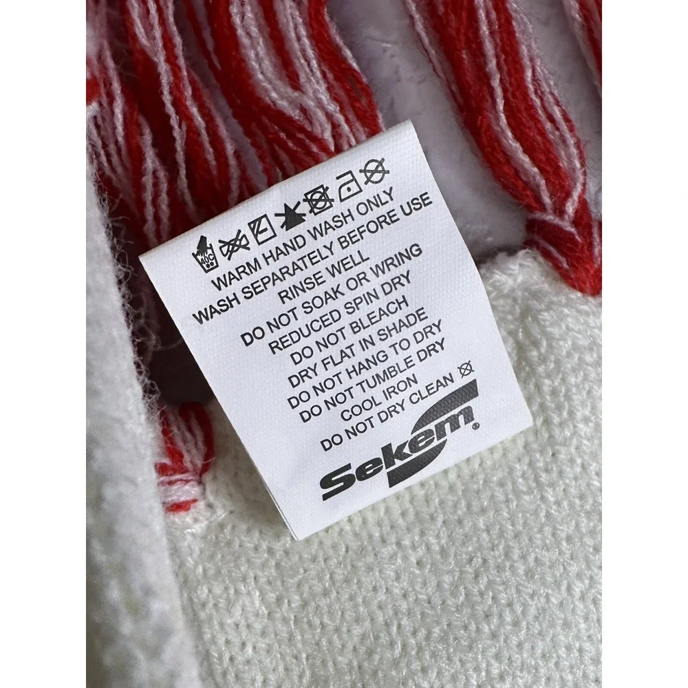 Sekem Sydney Swans AFL Knit Scarf Red White Fringe Football Supporter Banner